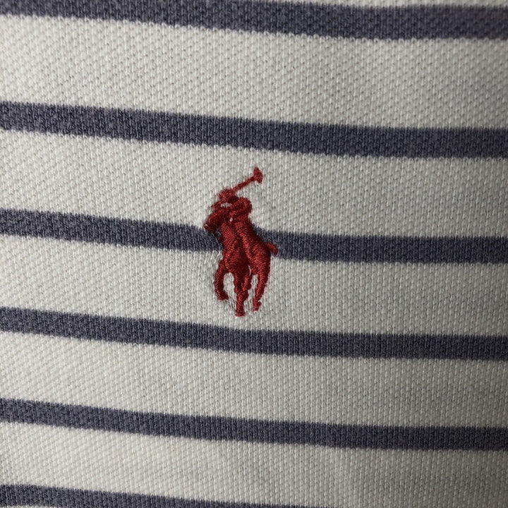 Ralph Lauren POLO by Ralph Lauren short sleeve striped polo shirt, men's size L cotton pale white type Vintage Second Hand