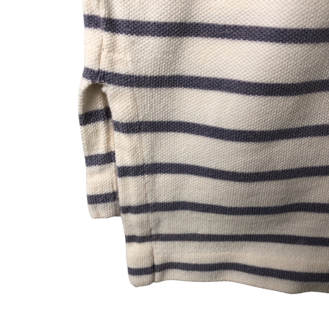 Ralph Lauren POLO by Ralph Lauren short sleeve striped polo shirt, men's size L cotton pale white type Vintage Second Hand
