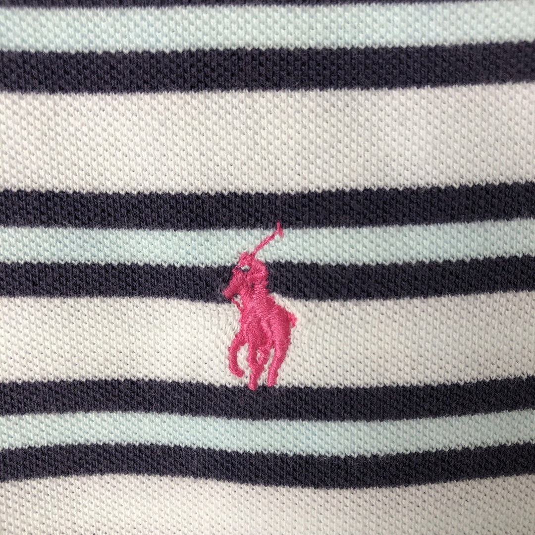 Ralph Lauren POLO by Ralph Lauren short sleeve striped polo shirt, men's size M unclear white type Vintage Second Hand