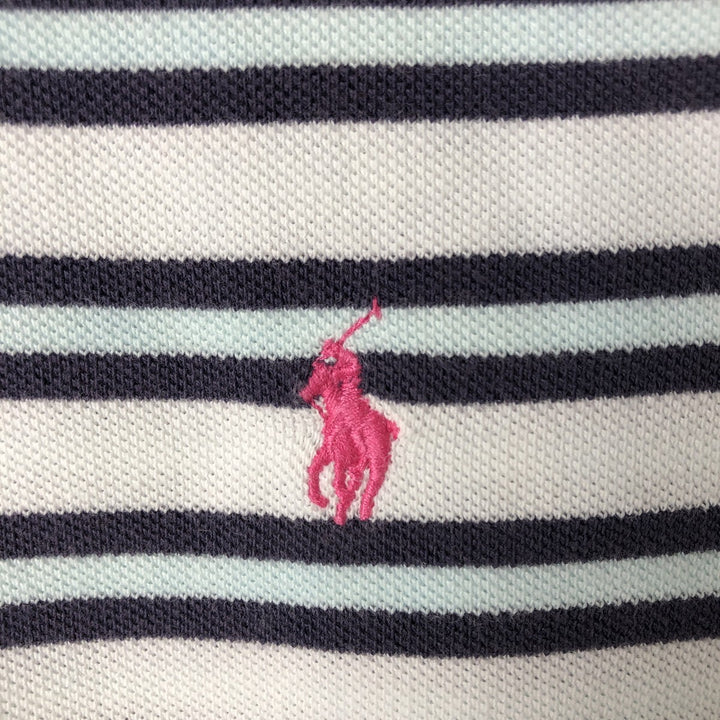 Ralph Lauren POLO by Ralph Lauren short sleeve striped polo shirt, men's size M unclear white type Vintage Second Hand