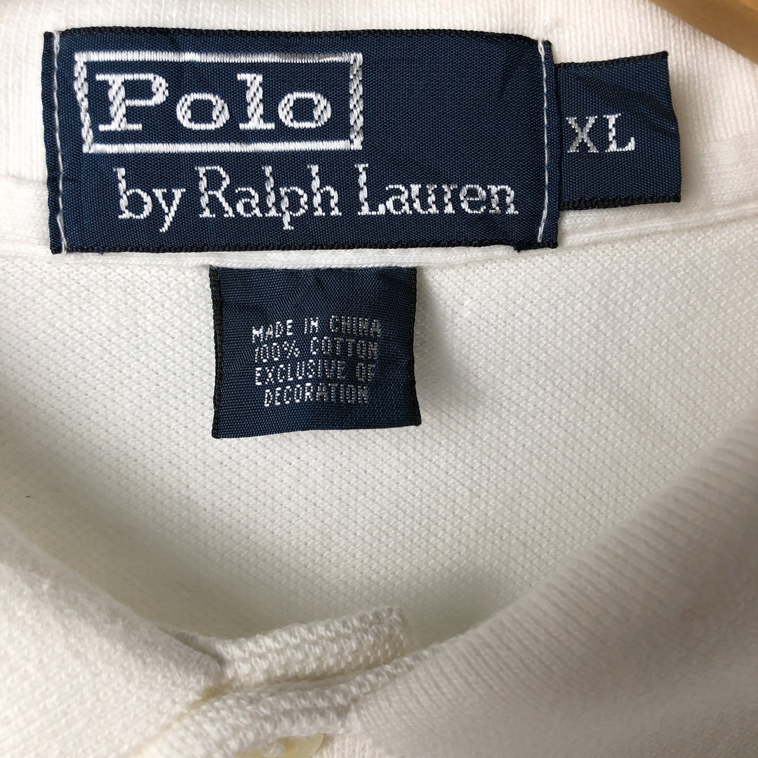 Ralph Lauren POLO by Ralph Lauren short sleeve polo shirt, men's XL size cotton white type Vintage Second Hand