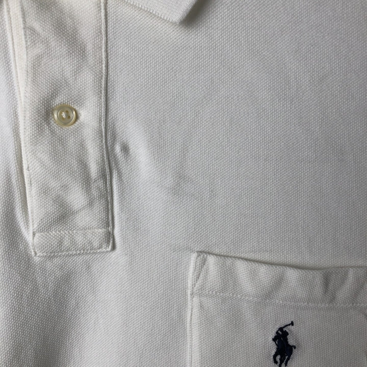 Ralph Lauren POLO by Ralph Lauren short sleeve polo shirt, men's XL size cotton white type Vintage Second Hand