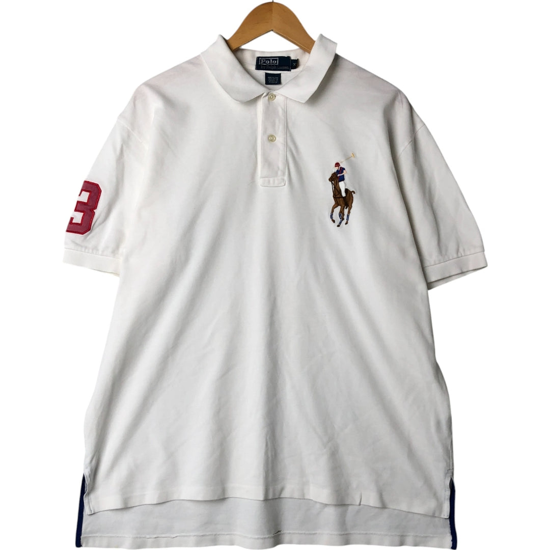 Ralph Lauren POLO by Ralph Lauren Big Pony Short Sleeve Polo Shirt Men's XL cotton white type Vintage Second Hand