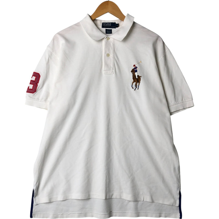 Ralph Lauren POLO by Ralph Lauren Big Pony Short Sleeve Polo Shirt Men's XL cotton white type Vintage Second Hand