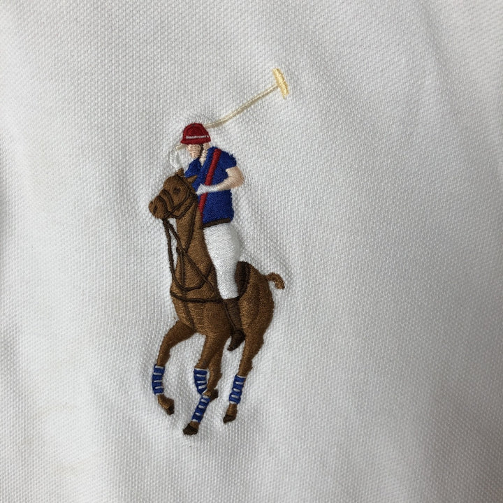 Ralph Lauren POLO by Ralph Lauren Big Pony Short Sleeve Polo Shirt Men's XL cotton white type Vintage Second Hand