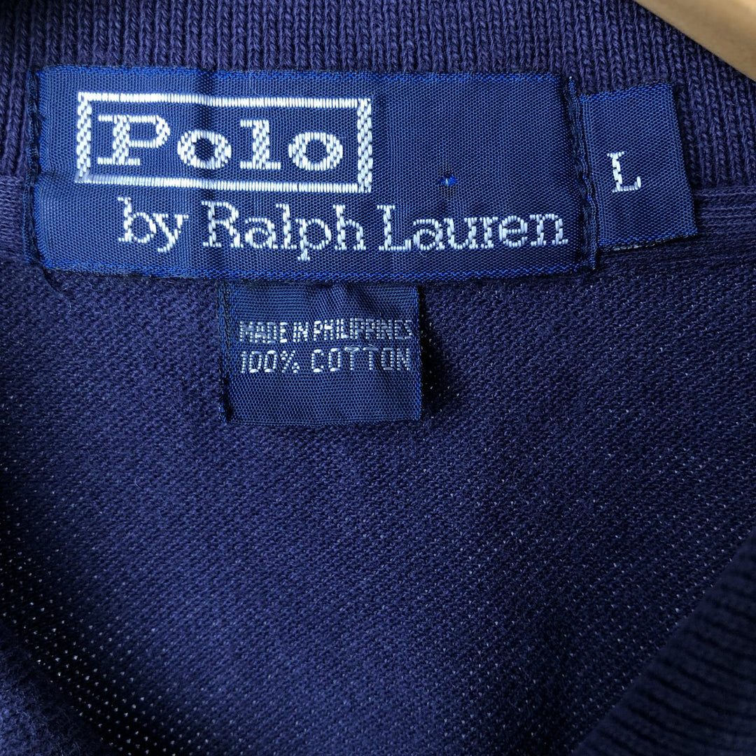 Ralph Lauren POLO by Ralph Lauren short sleeve polo shirt, men's size L cotton navy blue type Vintage Second Hand