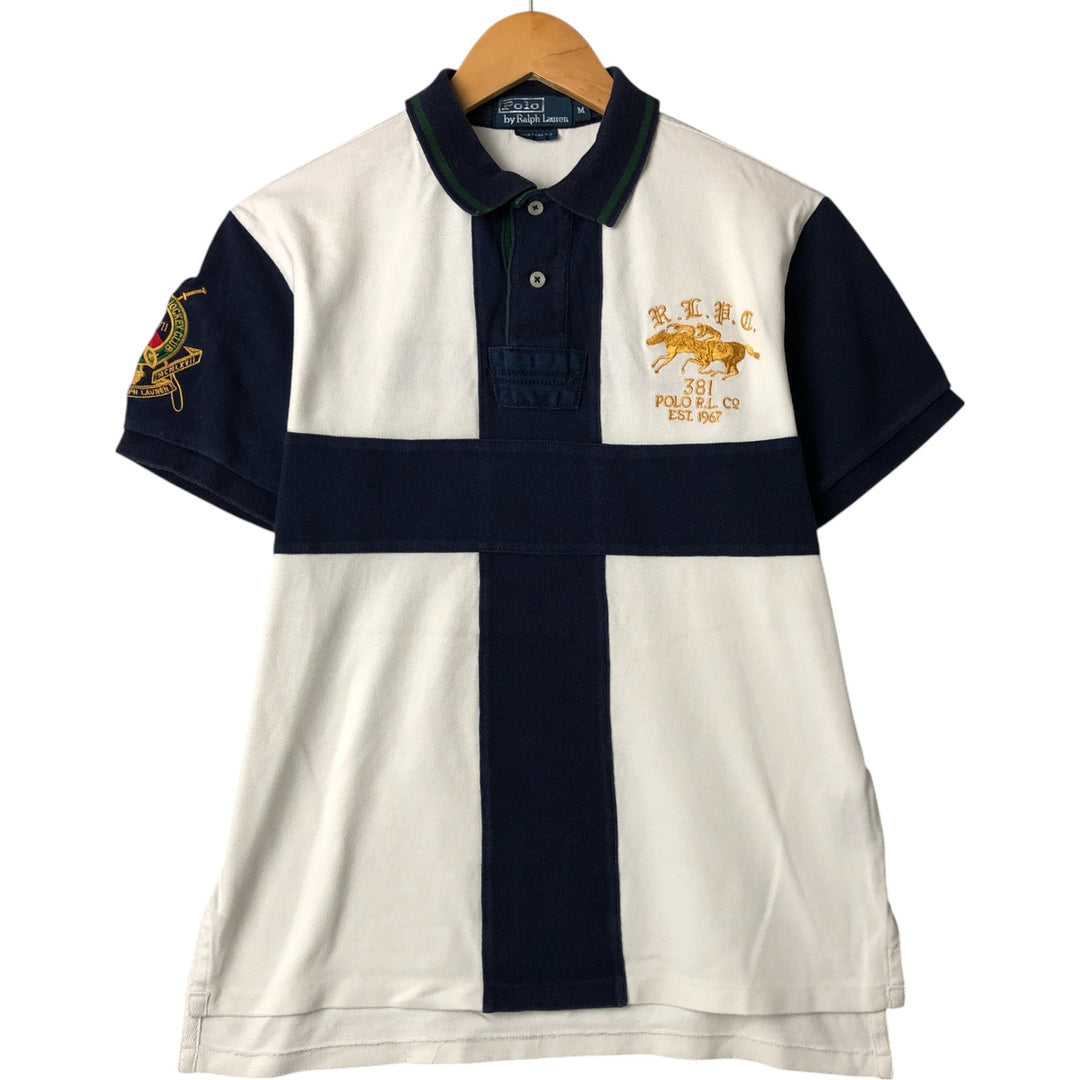 Ralph Lauren POLO by Ralph Lauren CUSTOM FIT short sleeve polo shirt, men's M size cotton white type Vintage Second Hand