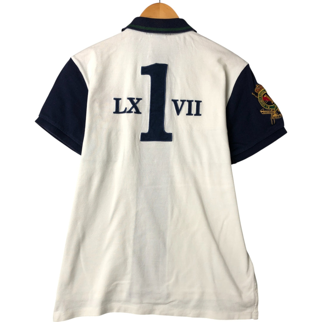 Ralph Lauren POLO by Ralph Lauren CUSTOM FIT short sleeve polo shirt, men's M size cotton white type Vintage Second Hand