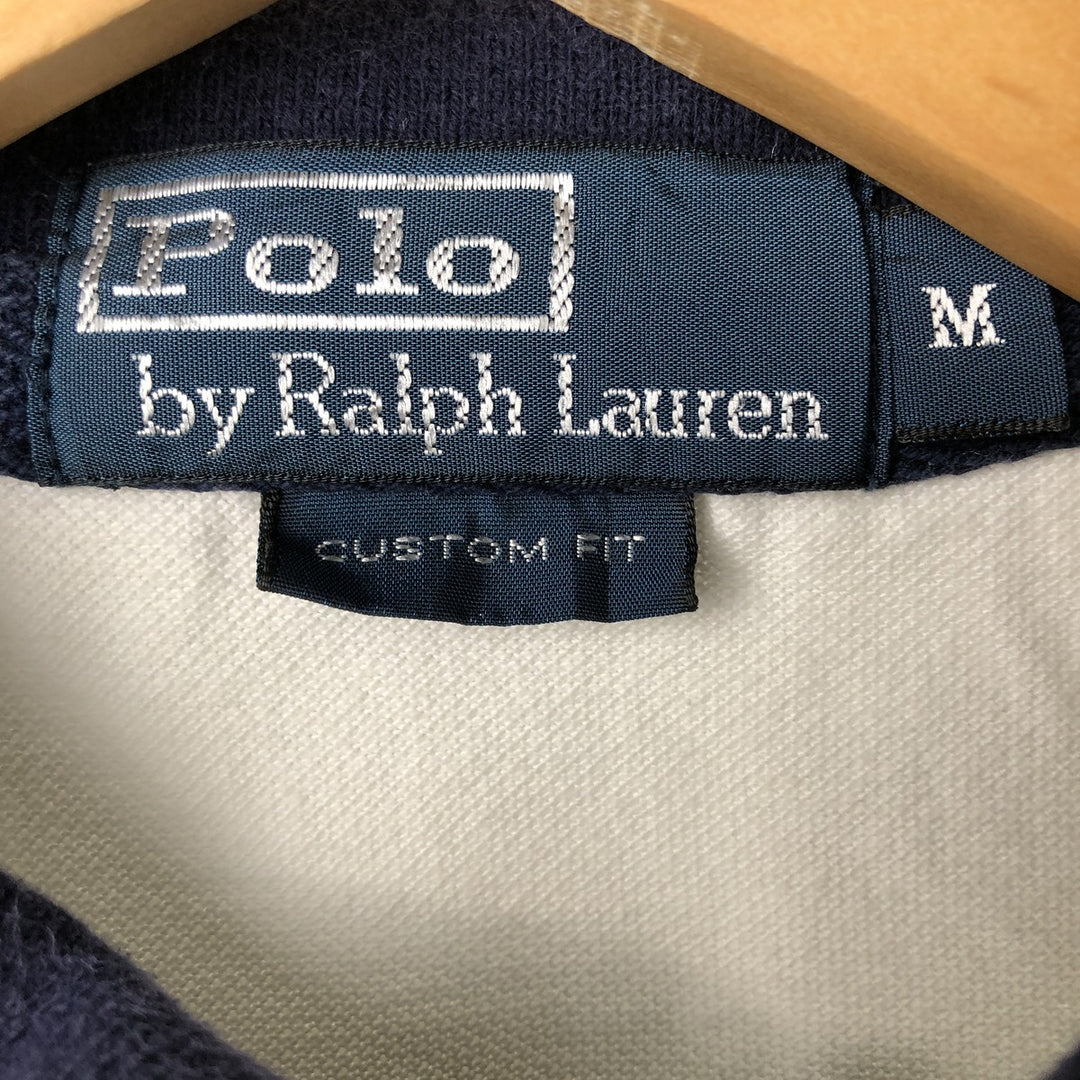 Ralph Lauren POLO by Ralph Lauren CUSTOM FIT short sleeve polo shirt, men's M size cotton white type Vintage Second Hand