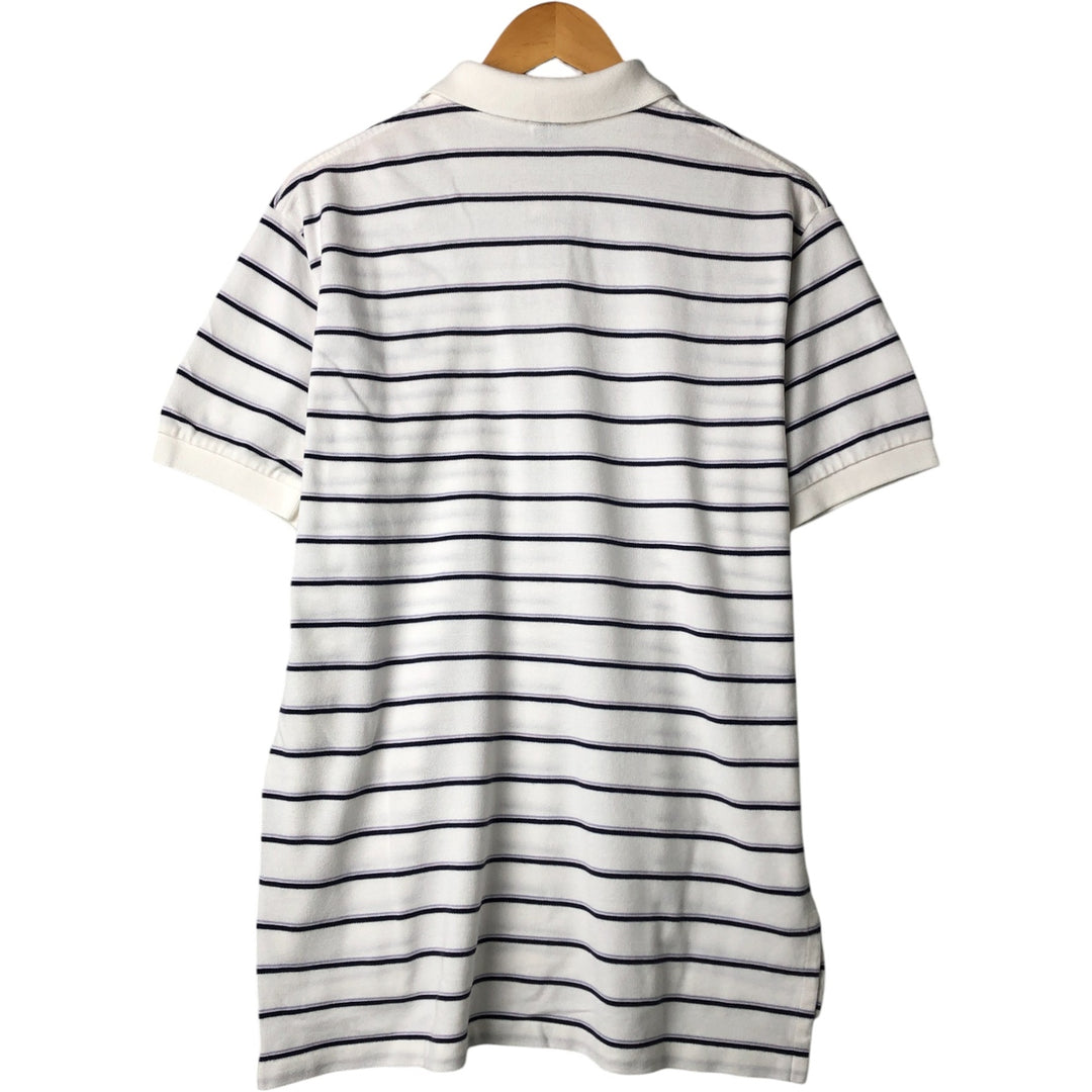 Ralph Lauren POLO by Ralph Lauren short sleeve striped polo shirt, men's size L cotton white type Vintage Second Hand