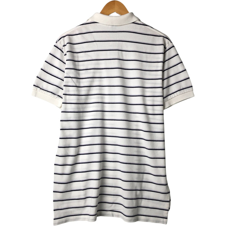 Ralph Lauren POLO by Ralph Lauren short sleeve striped polo shirt, men's size L cotton white type Vintage Second Hand
