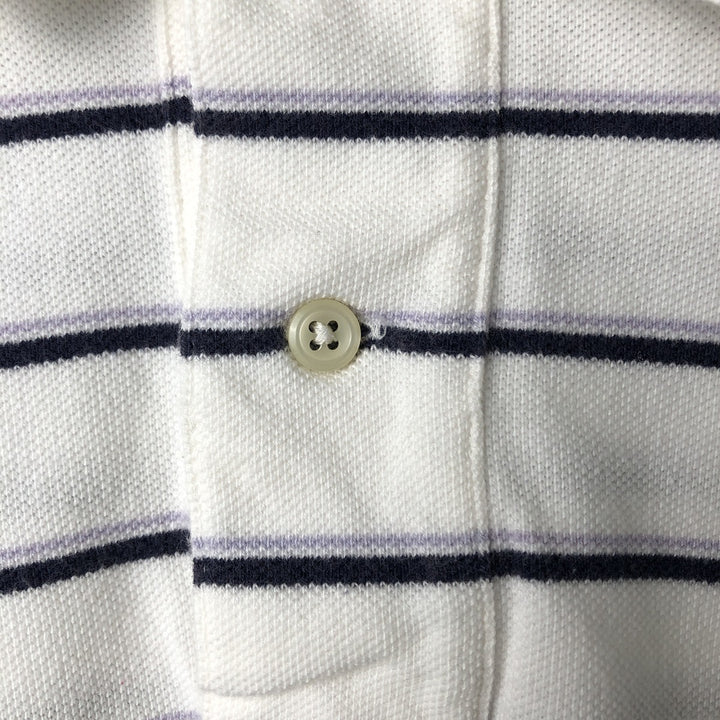 Ralph Lauren POLO by Ralph Lauren short sleeve striped polo shirt, men's size L cotton white type Vintage Second Hand
