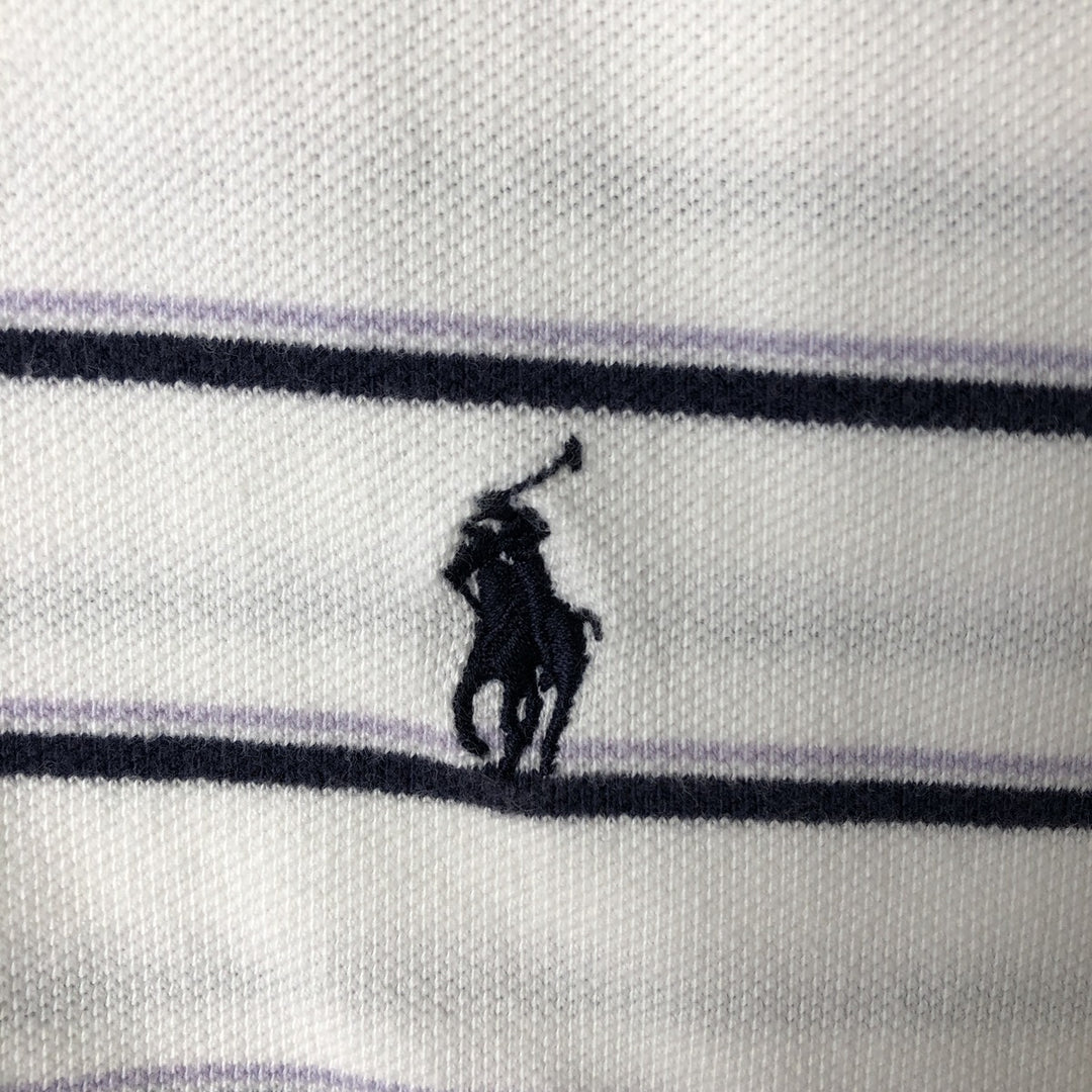 Ralph Lauren POLO by Ralph Lauren short sleeve striped polo shirt, men's size L cotton white type Vintage Second Hand