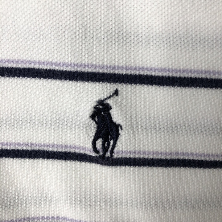 Ralph Lauren POLO by Ralph Lauren short sleeve striped polo shirt, men's size L cotton white type Vintage Second Hand