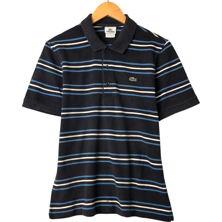 Lacoste LACOSTE Short Sleeve Striped Polo Shirt Size 3 Men's S unclear navy blue type Vintage Second Hand