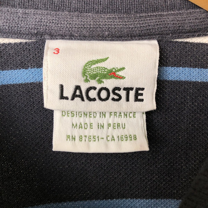 Lacoste LACOSTE Short Sleeve Striped Polo Shirt Size 3 Men's S unclear navy blue type Vintage Second Hand