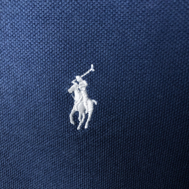 Ralph Lauren POLO by Ralph Lauren CUSTOM FIT short sleeve polo shirt, men's size L cotton Navy blue Vintage Second Hand