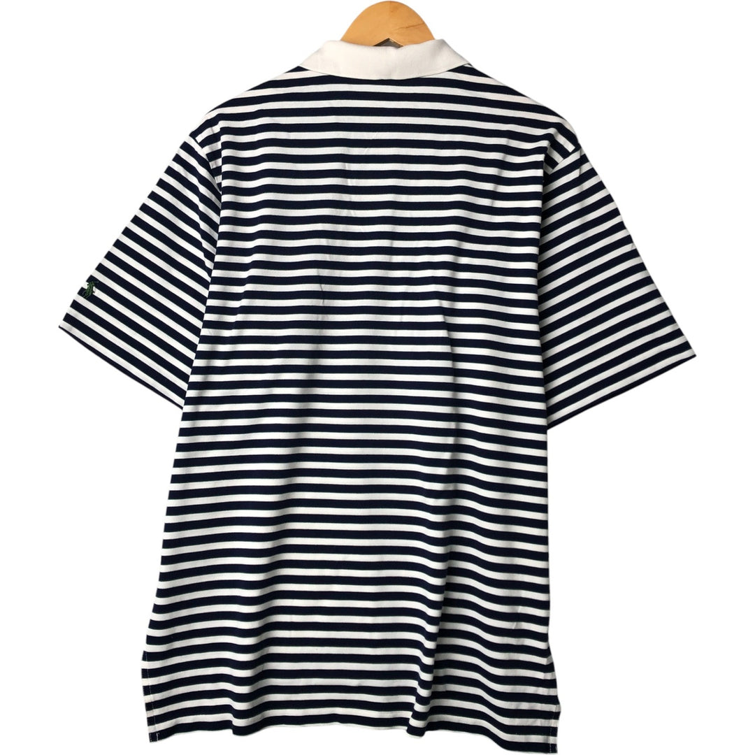 Ralph Lauren POLO GOLF Short Sleeve Striped Polo Shirt Men's Size L Pima Cotton white type Vintage Second Hand