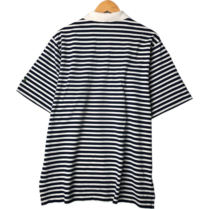 Ralph Lauren POLO GOLF Short Sleeve Striped Polo Shirt Men's Size L Pima Cotton white type Vintage Second Hand