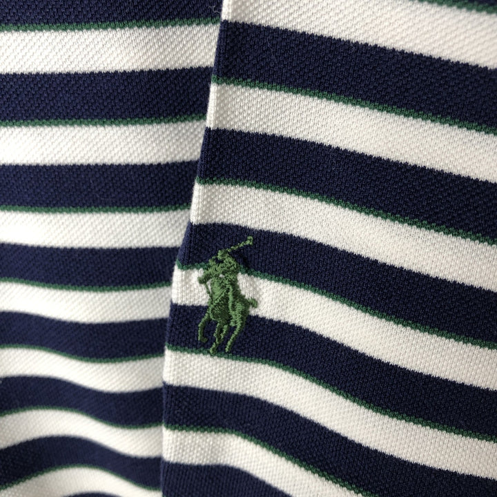 Ralph Lauren POLO GOLF Short Sleeve Striped Polo Shirt Men's Size L Pima Cotton white type Vintage Second Hand