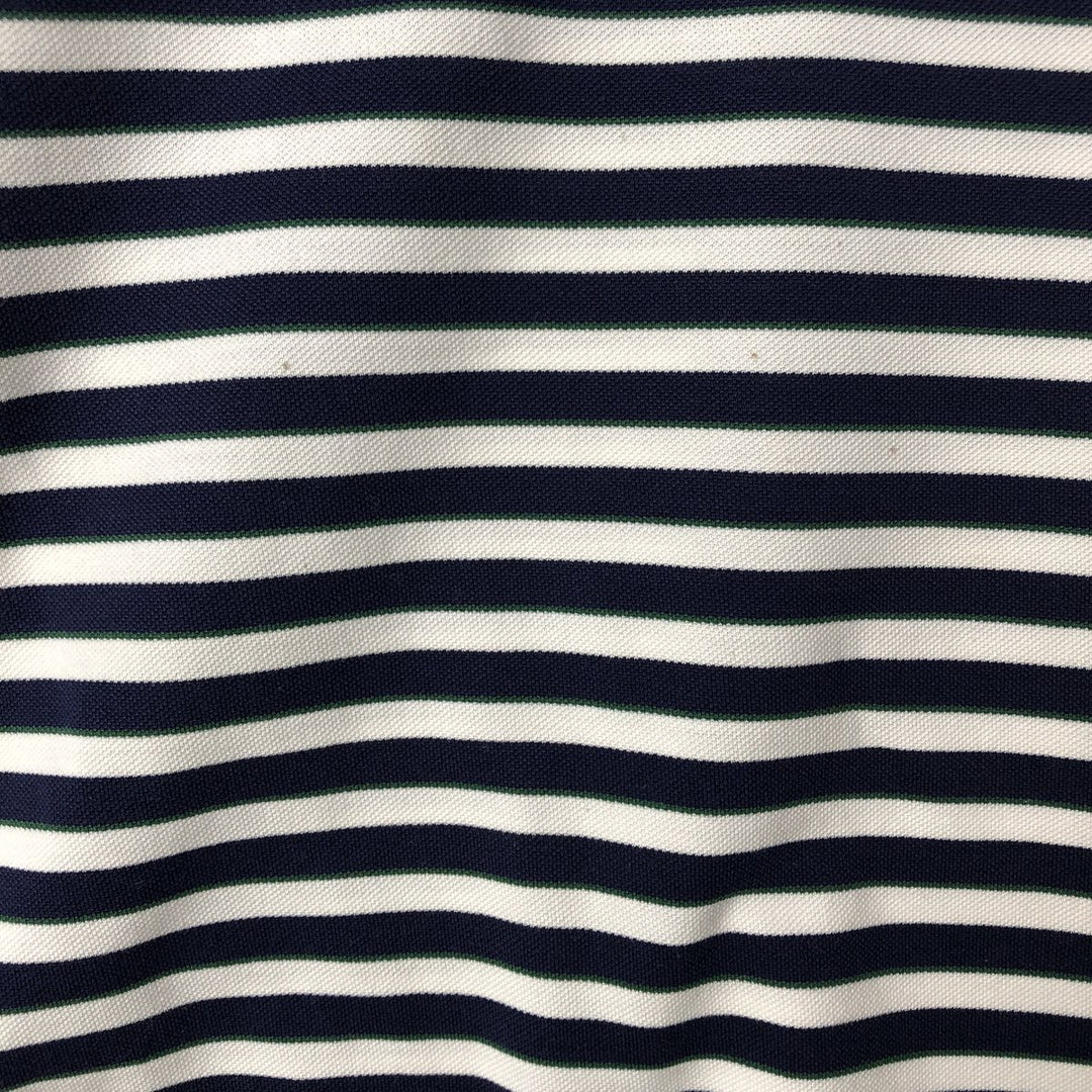 Ralph Lauren POLO GOLF Short Sleeve Striped Polo Shirt Men's Size L Pima Cotton white type Vintage Second Hand
