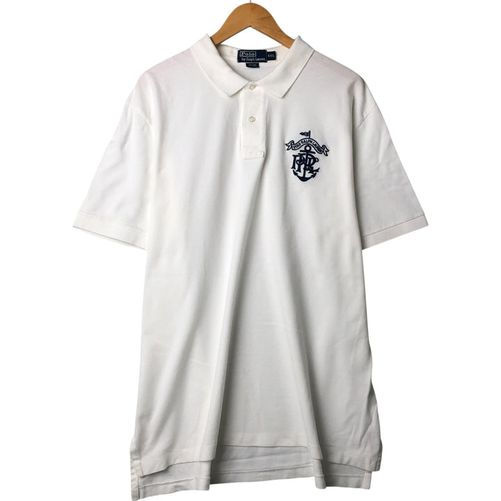 Ralph Lauren Polo by Ralph Lauren short sleeve polo shirt, men's XXL size cotton white type Vintage Second Hand