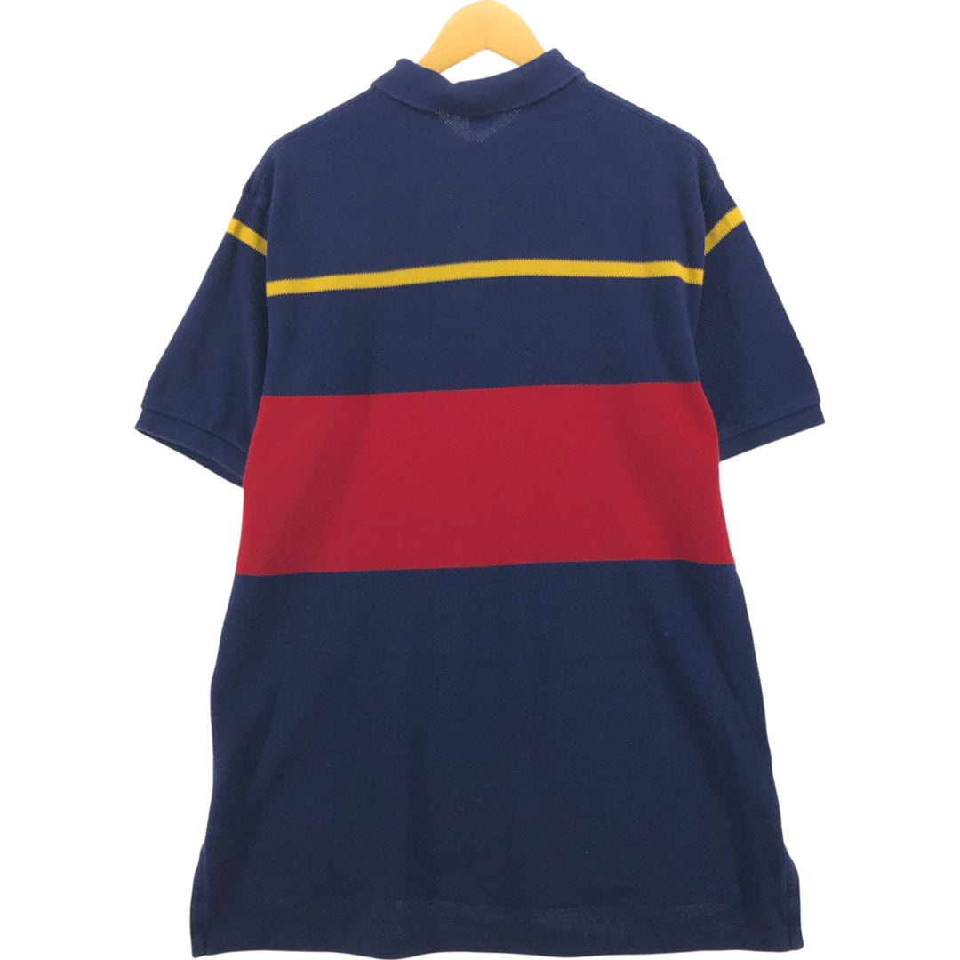 Ralph Lauren POLO by Ralph Lauren short sleeve polo shirt, men's XL size cotton navy blue type Vintage Second Hand