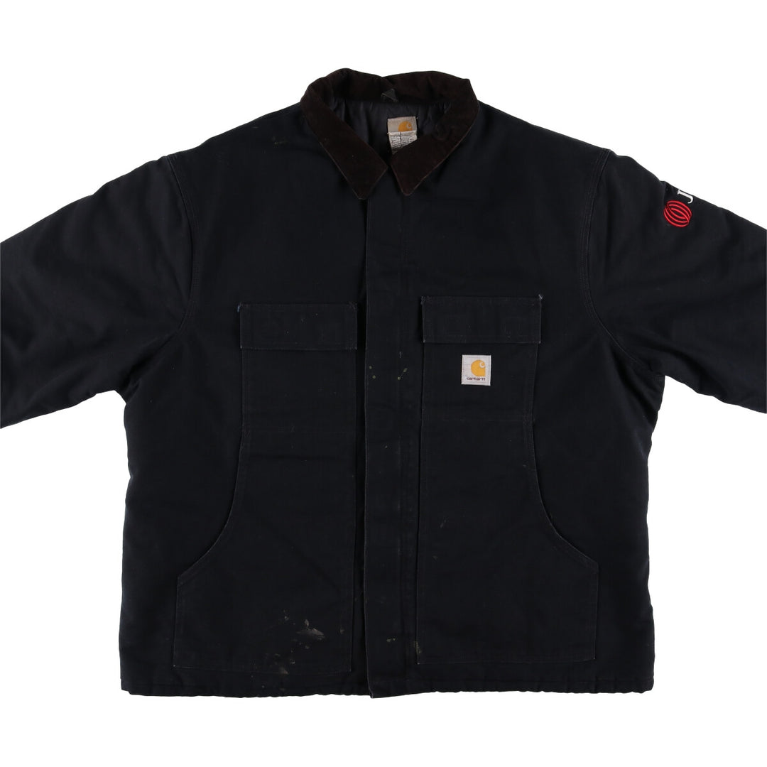 Carhartt Traditional Coat Duck Work Jacket Made in USA Men's XXL cotton black type Vintage Second Hand