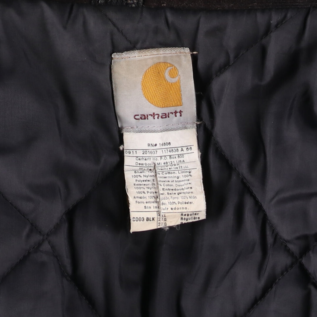 Carhartt Traditional Coat Duck Work Jacket Made in USA Men's XXL cotton black type Vintage Second Hand