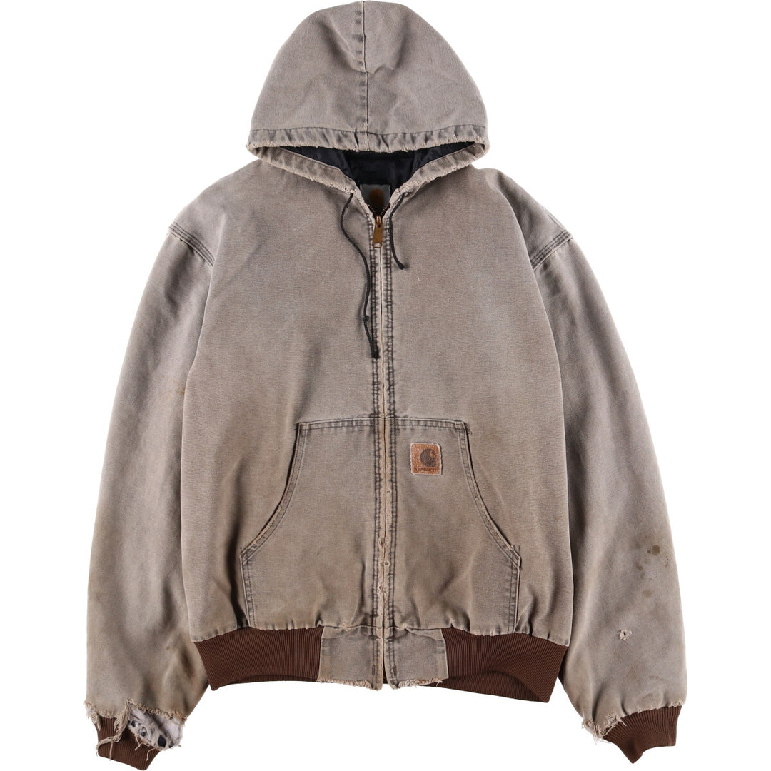 Carhartt Active Jacket Duck Full Zip Hoodie Men's XL unknown gray type Vintage Second Hand