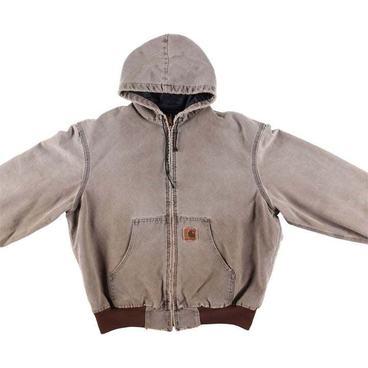 Carhartt Active Jacket Duck Full Zip Hoodie Men's XL unknown gray type Vintage Second Hand