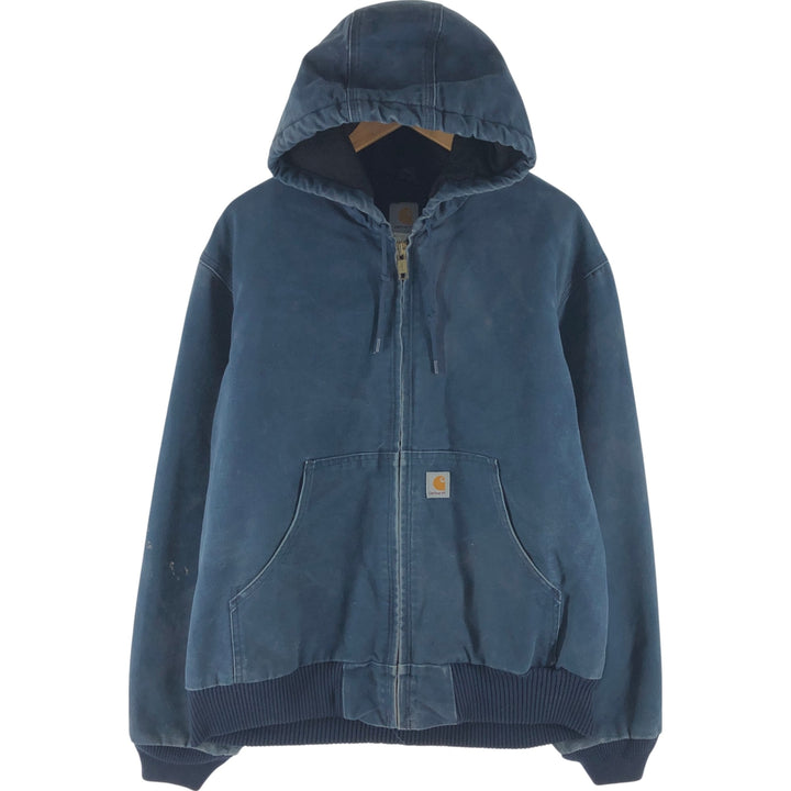 Carhartt Active Jacket Duck Full Zip Hoodie Men's XL unclear navy blue type Vintage Second Hand