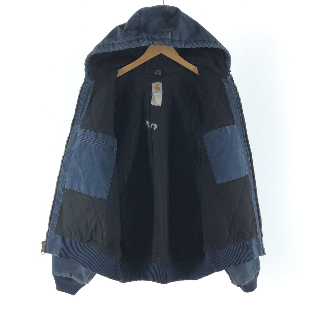 Carhartt Active Jacket Duck Full Zip Hoodie Men's XL unclear navy blue type Vintage Second Hand
