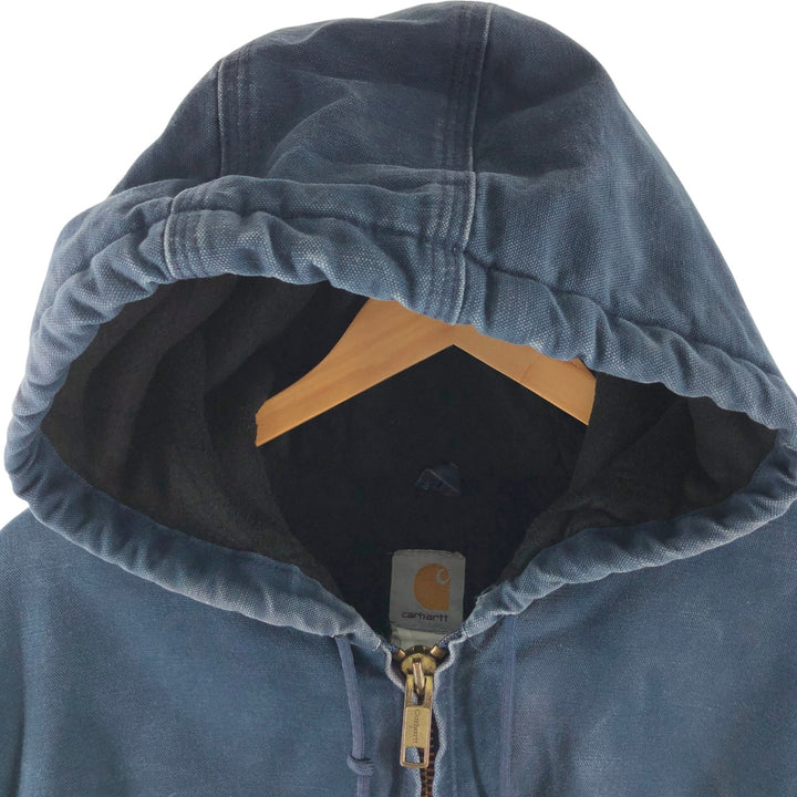 Carhartt Active Jacket Duck Full Zip Hoodie Men's XL unclear navy blue type Vintage Second Hand