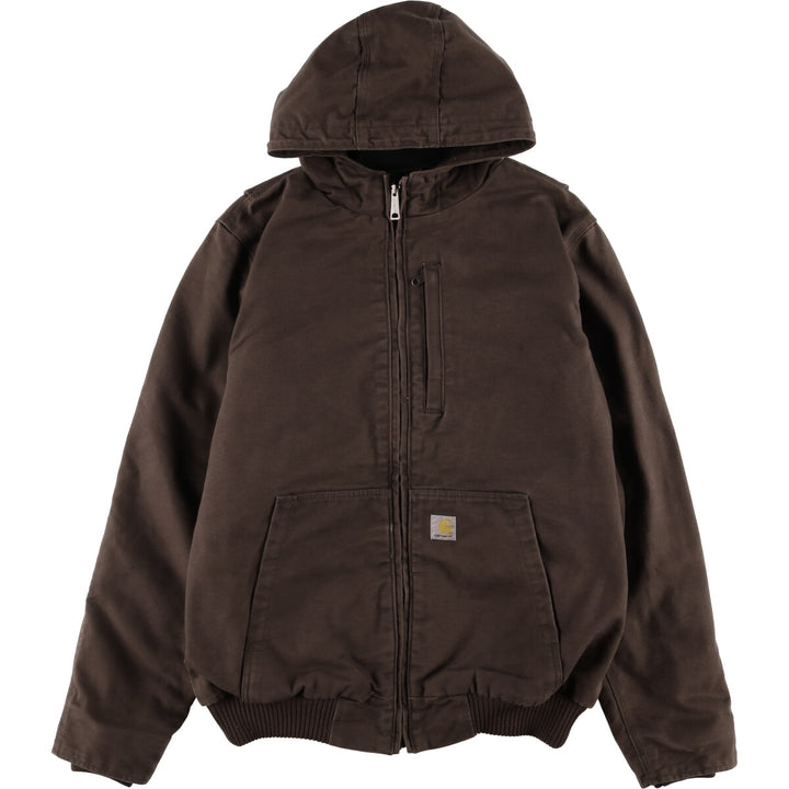 Carhartt Full Swing Armstrong Active Jacket Duck Full Zip Hoodie Men's L size cotton brown type Vintage Second Hand