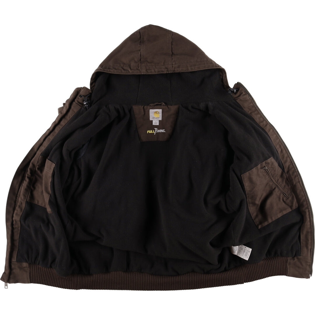 Carhartt Full Swing Armstrong Active Jacket Duck Full Zip Hoodie Men's L size cotton brown type Vintage Second Hand