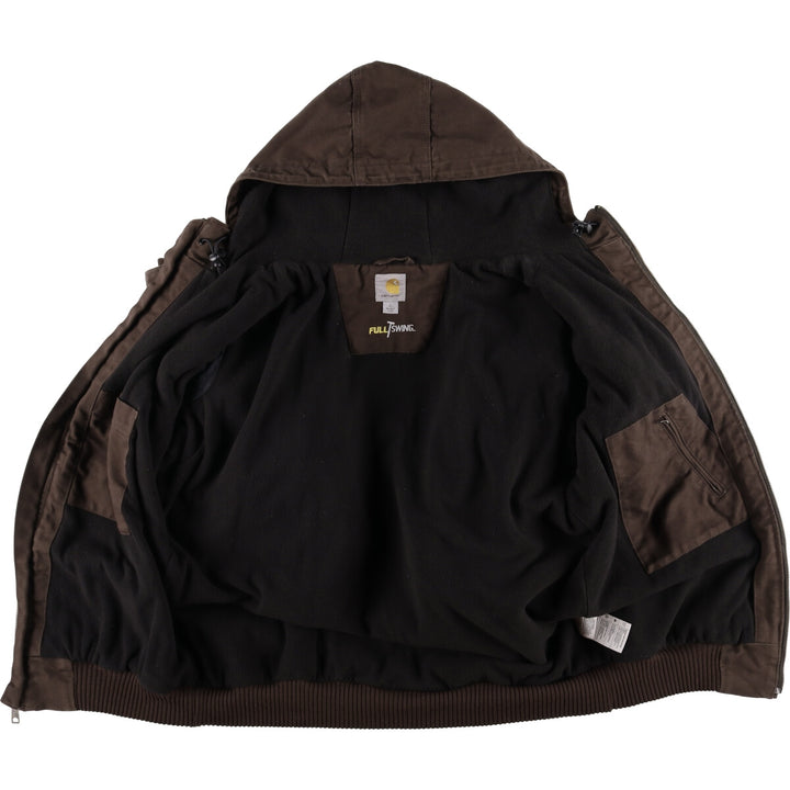 Carhartt Full Swing Armstrong Active Jacket Duck Full Zip Hoodie Men's L size cotton brown type Vintage Second Hand