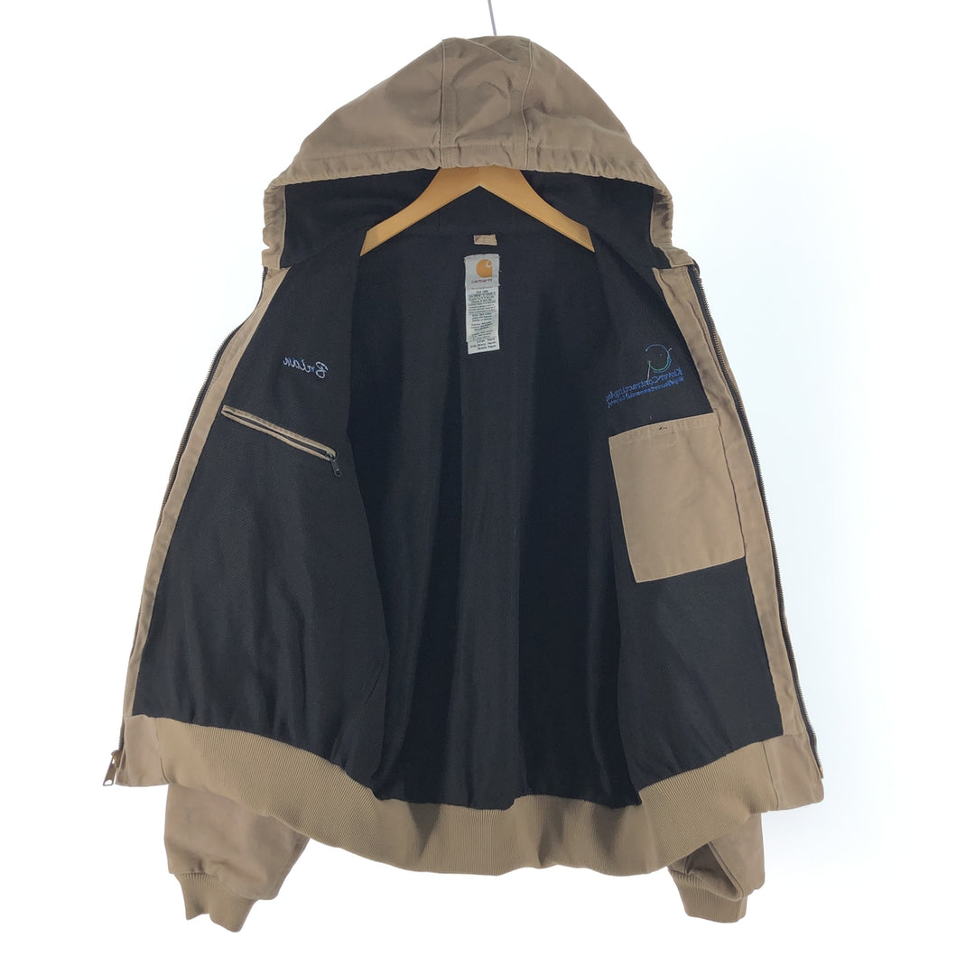 00'S Carhartt Active Jacket Duck Full Zip Parka Men's L size cotton Beige type Vintage Second Hand