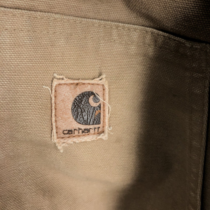 00'S Carhartt Active Jacket Duck Full Zip Parka Men's L size cotton Beige type Vintage Second Hand