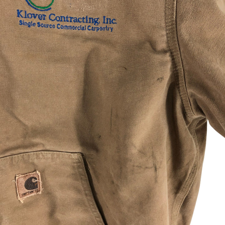 00'S Carhartt Active Jacket Duck Full Zip Parka Men's L size cotton Beige type Vintage Second Hand