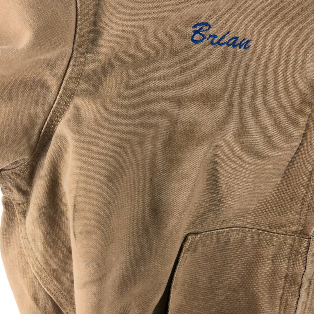 00'S Carhartt Active Jacket Duck Full Zip Parka Men's L size cotton Beige type Vintage Second Hand