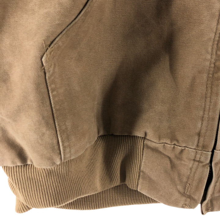 00'S Carhartt Active Jacket Duck Full Zip Parka Men's L size cotton Beige type Vintage Second Hand