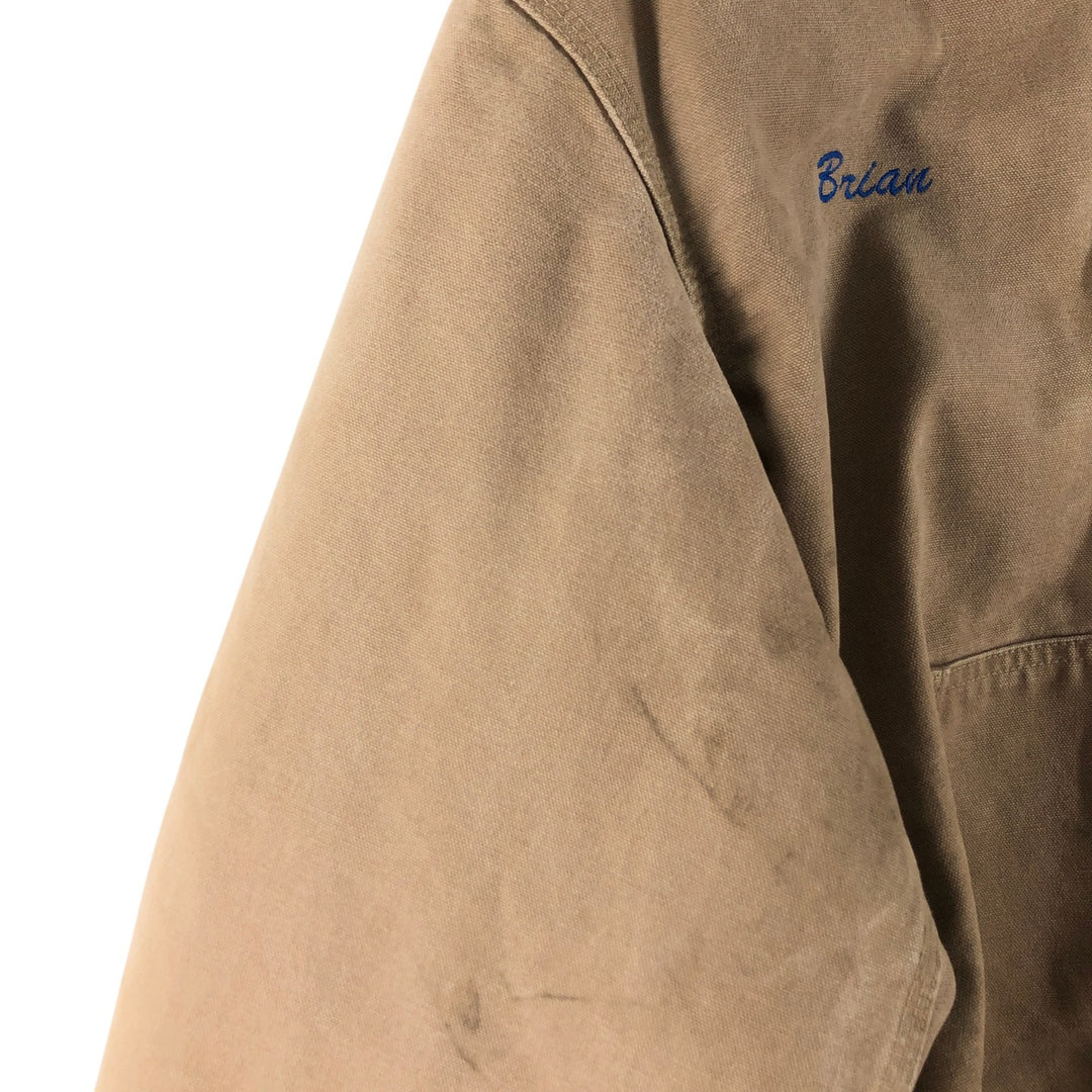 00'S Carhartt Active Jacket Duck Full Zip Parka Men's L size cotton Beige type Vintage Second Hand