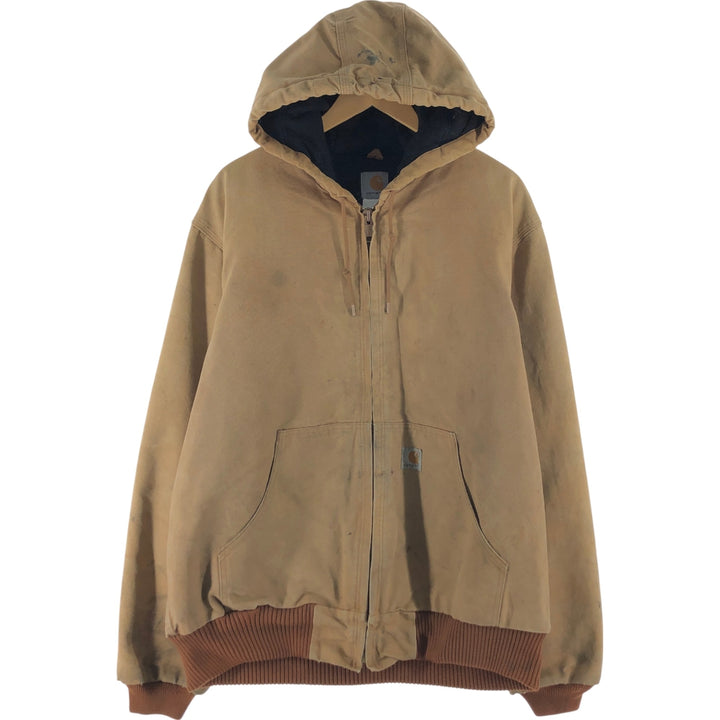 Carhartt Active Jacket Duck Full Zip Hoodie Men's XL unclear Beige type Vintage Second Hand