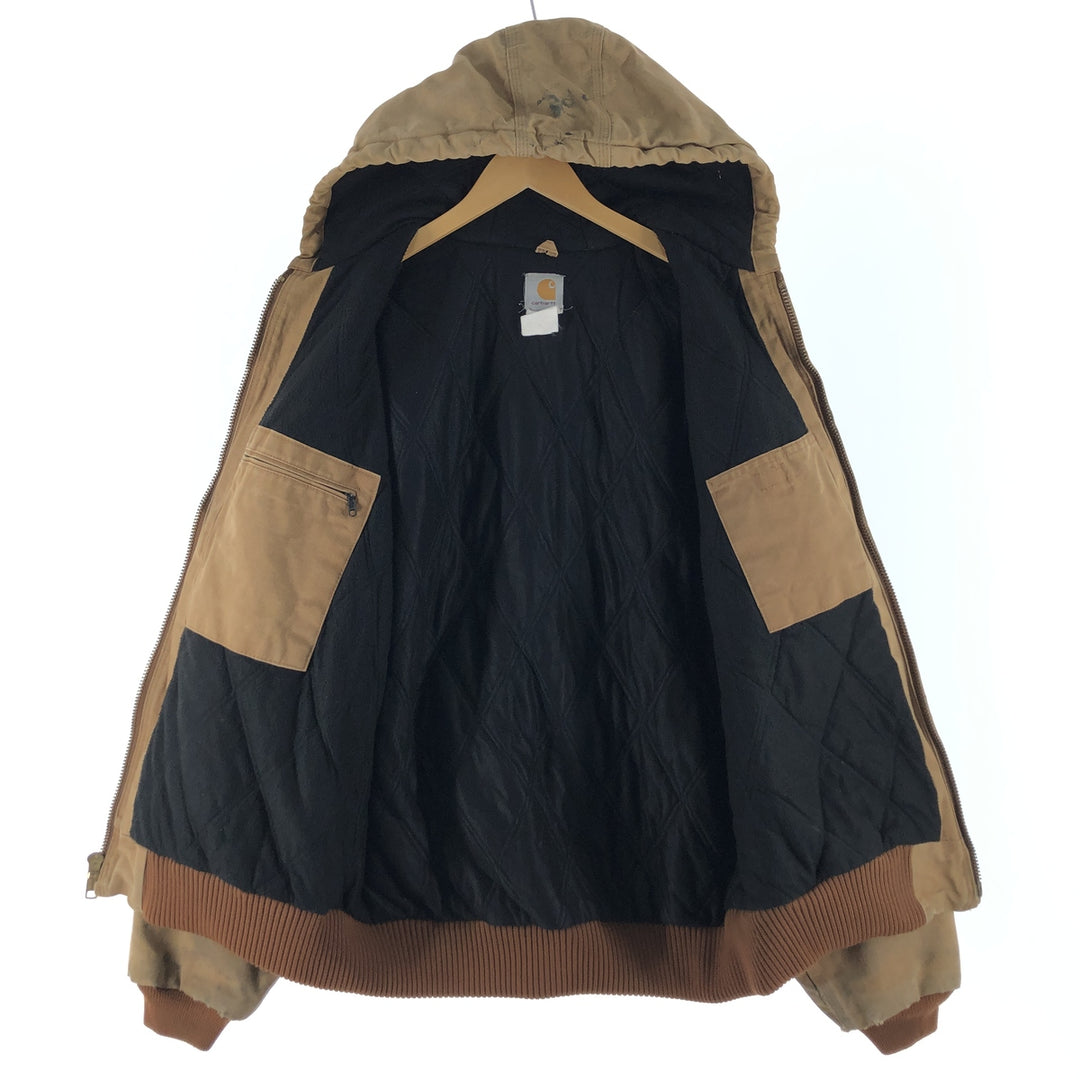 Carhartt Active Jacket Duck Full Zip Hoodie Men's XL unclear Beige type Vintage Second Hand