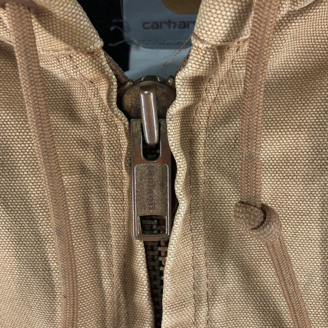 Carhartt Active Jacket Duck Full Zip Hoodie Men's XL unclear Beige type Vintage Second Hand