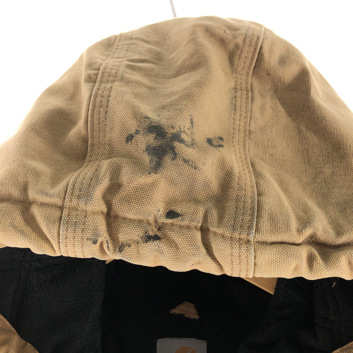Carhartt Active Jacket Duck Full Zip Hoodie Men's XL unclear Beige type Vintage Second Hand