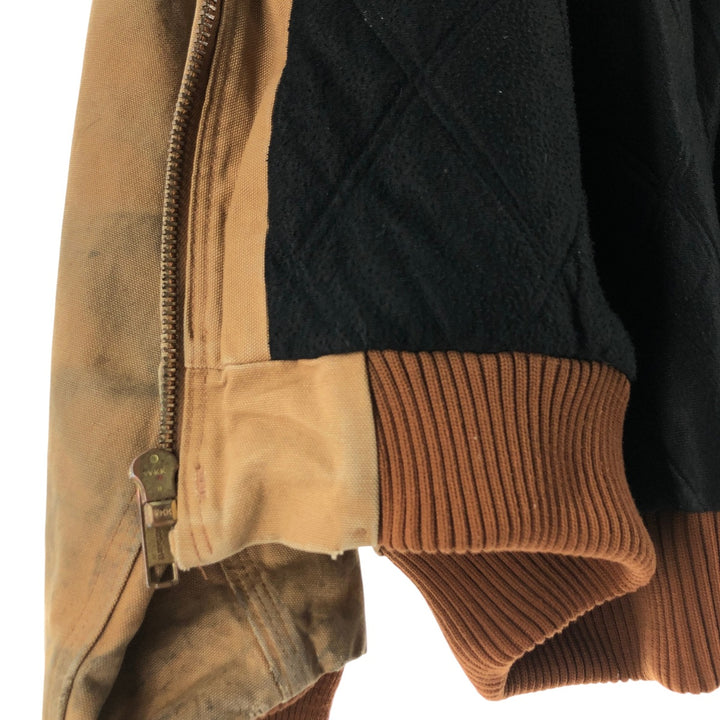 Carhartt Active Jacket Duck Full Zip Hoodie Men's XL unclear Beige type Vintage Second Hand