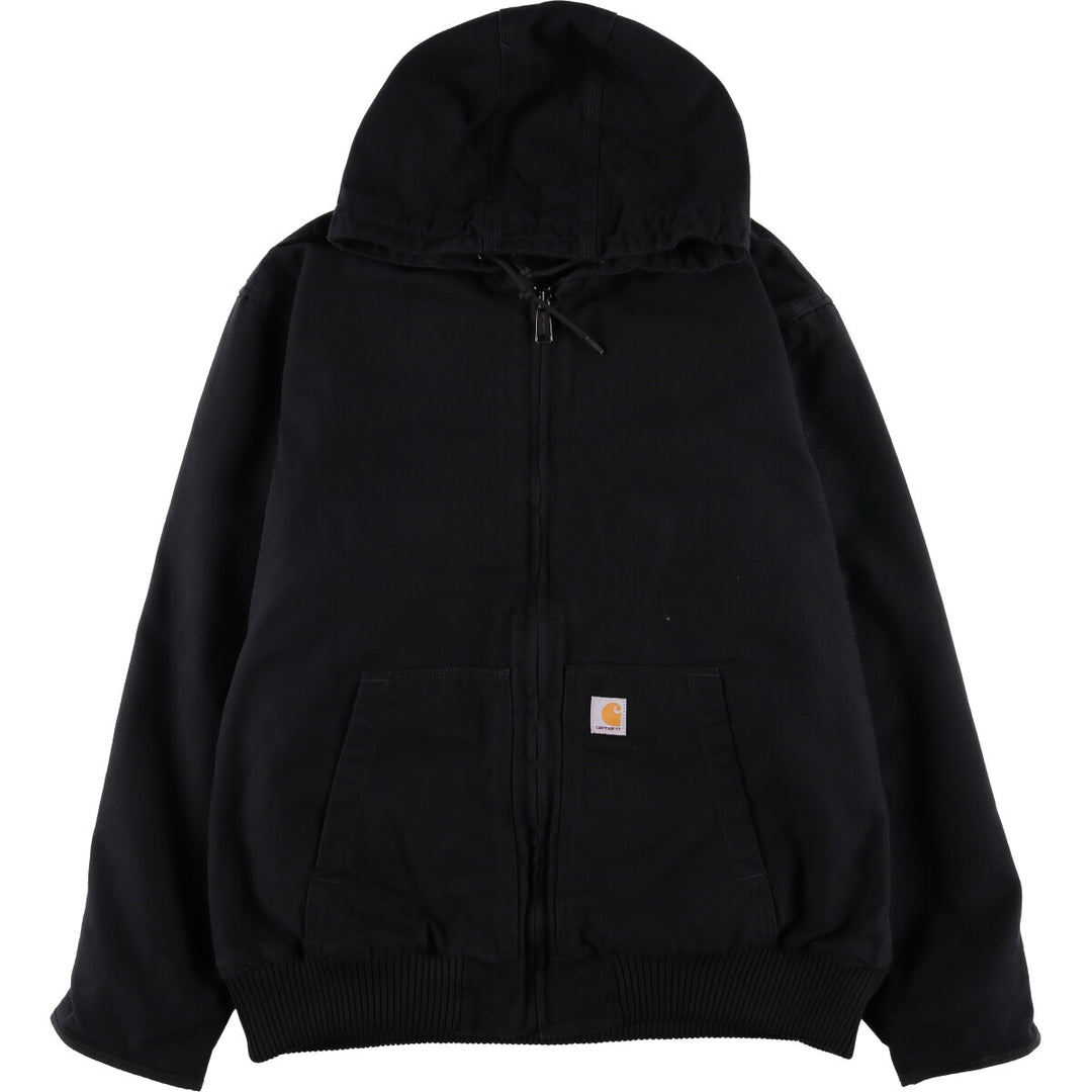 Carhartt WASHED DUCK INSULATED ACTIVE JACKET Duck full zip parka Men's XL size cotton black type Vintage Second Hand