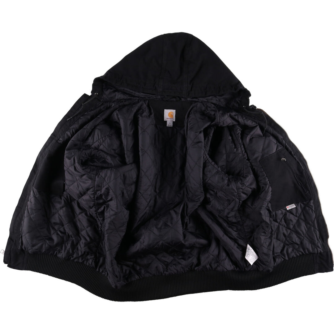Carhartt WASHED DUCK INSULATED ACTIVE JACKET Duck full zip parka Men's XL size cotton black type Vintage Second Hand